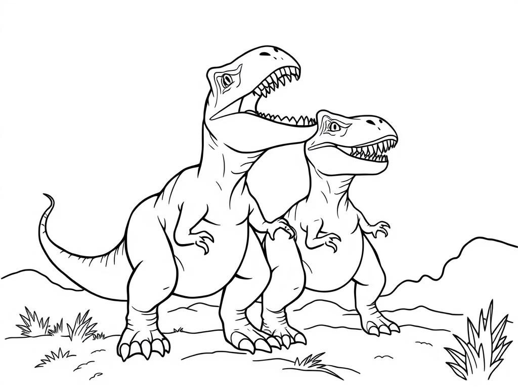 Tyrannosaurus Rex Dinosaurs Coloring Page