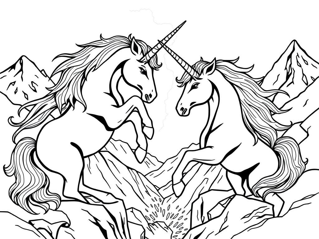 Unicorn Friends Coloring Page