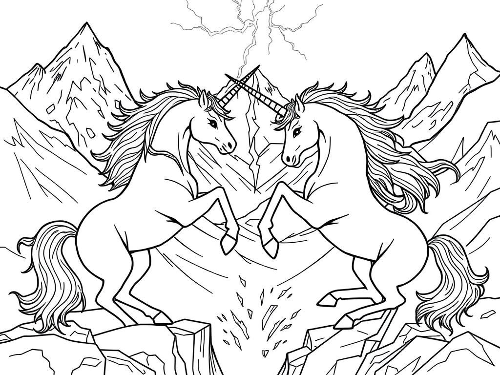 Unicorns Coloring Page