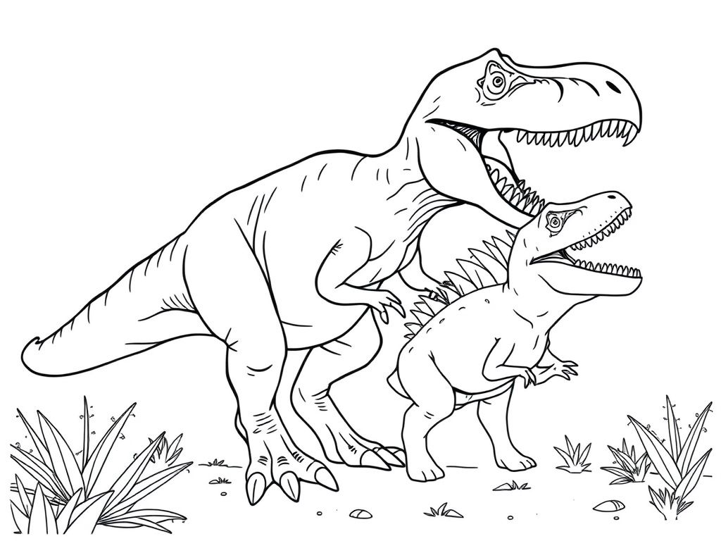Dinosaurs Coloring Page