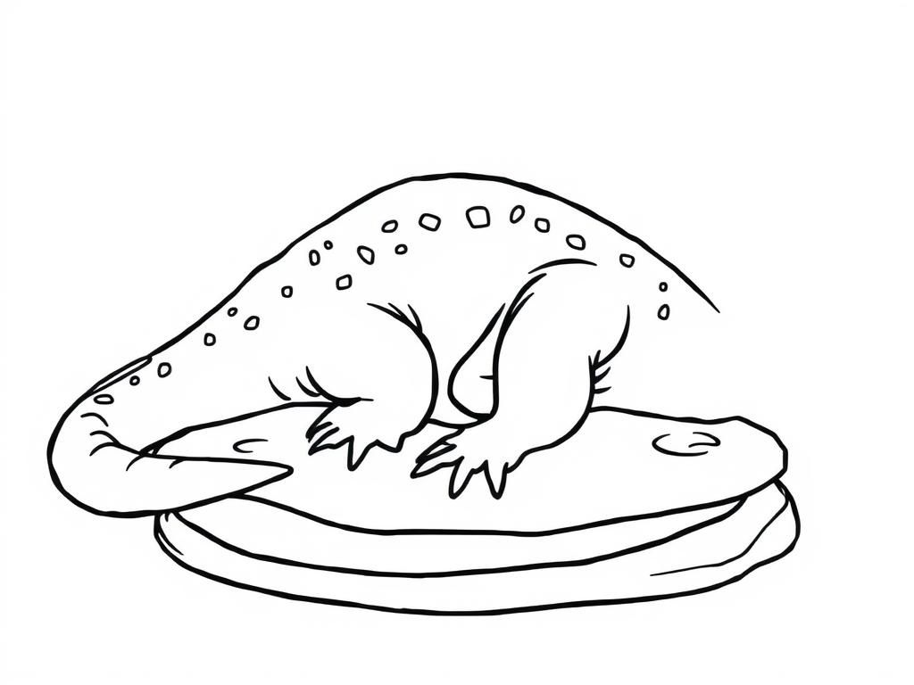 tyranosaurus rex sleeping on pancake