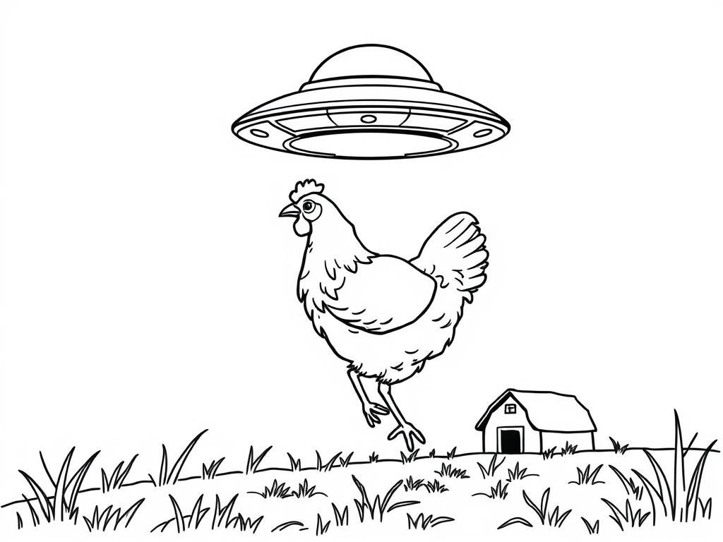 UFO Chicken Coloring Page: A Fun and Educational Space Adventure