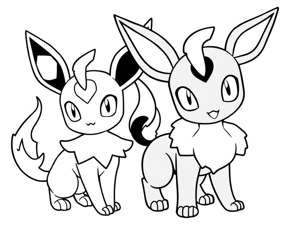 Eevee Friends Coloring Page