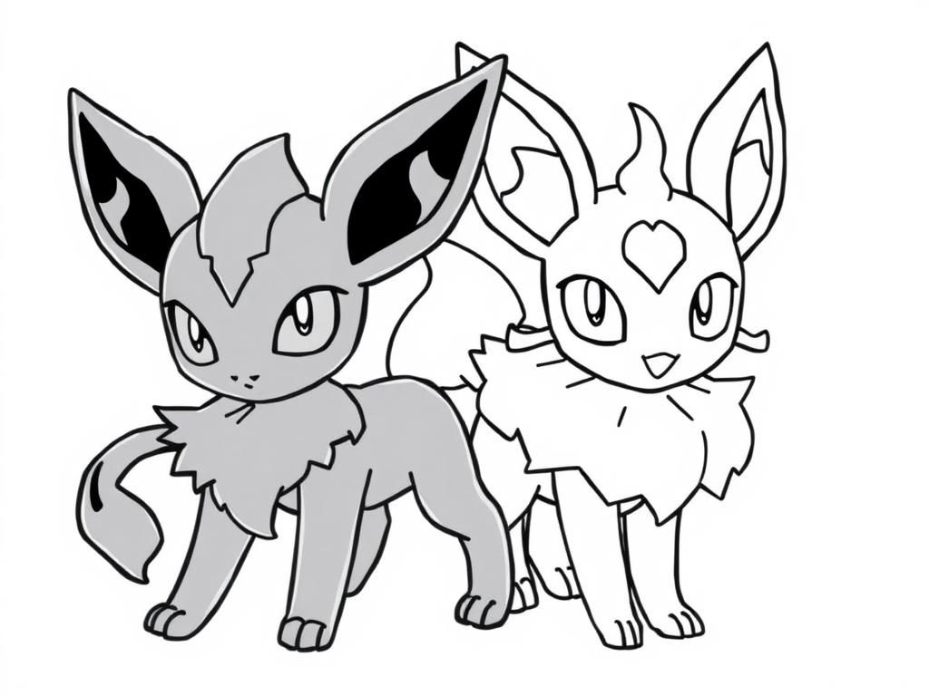 Eevee Friends Coloring Page