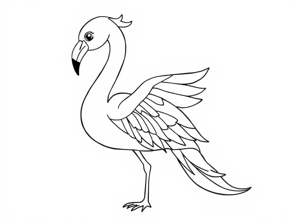 Flamingo Bird Coloring Page