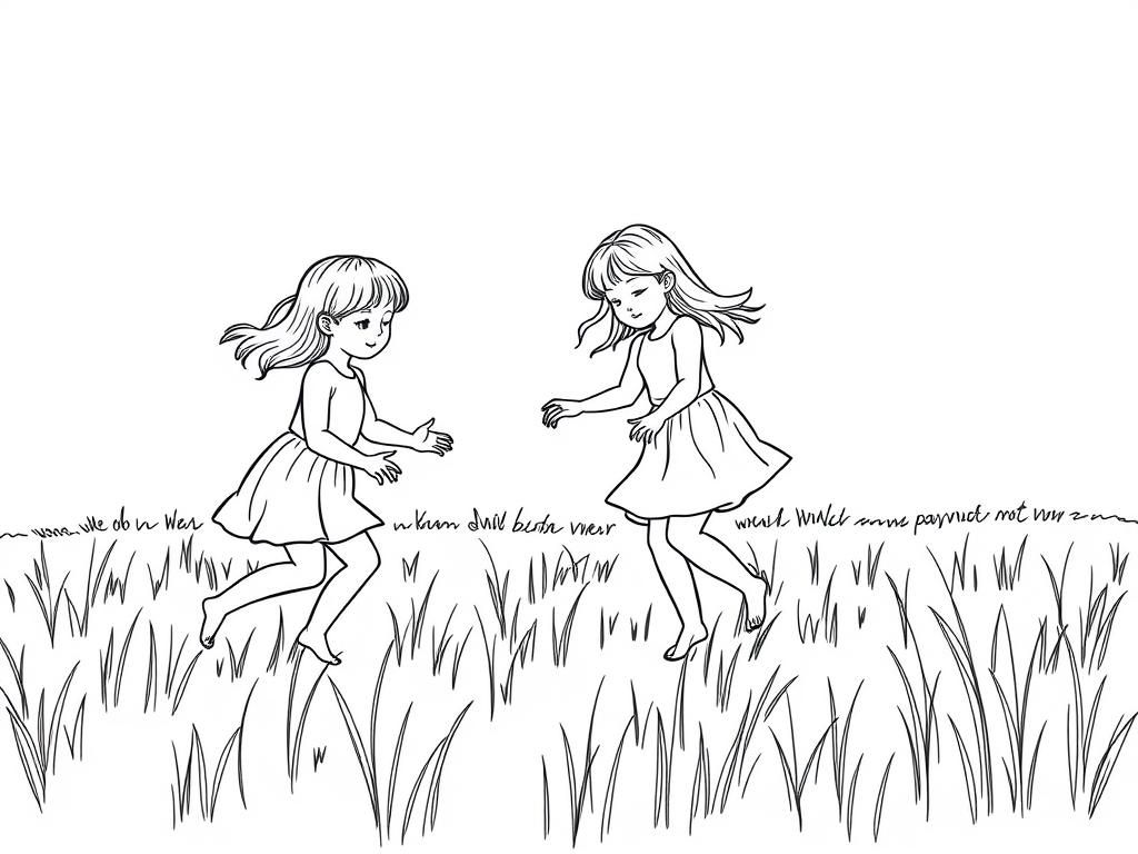 Preview of undressed girls playing in a field