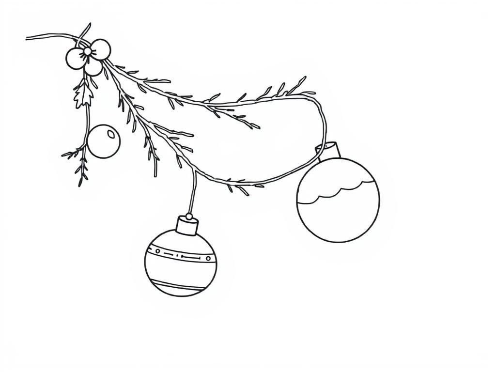 Preview of une guirlande de noel avec des boules de noel