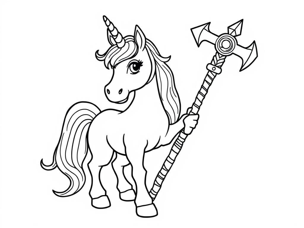 Unicorn Coloring Page: Magical Fantasy Creature