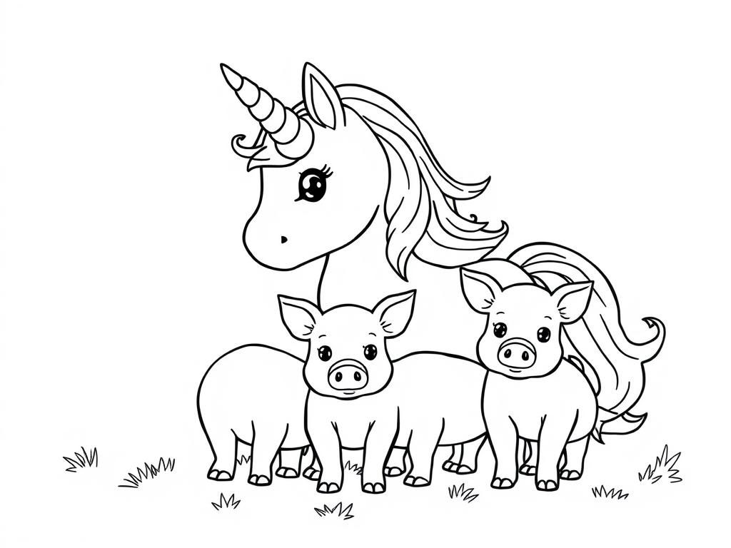 unicorn and piglets