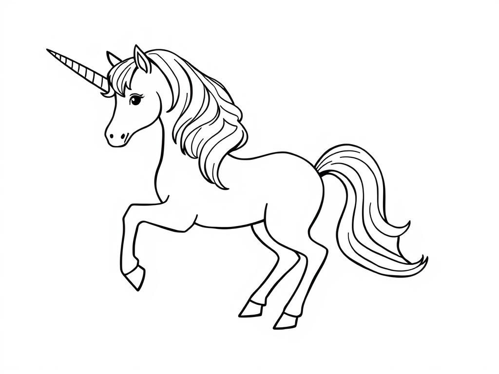 Magical Unicorn Coloring Page for Kids and Adults