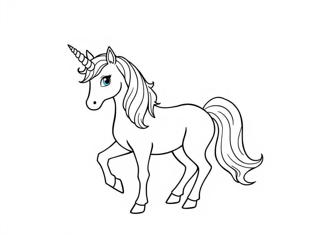 Unicorn Coloring Page for Kids