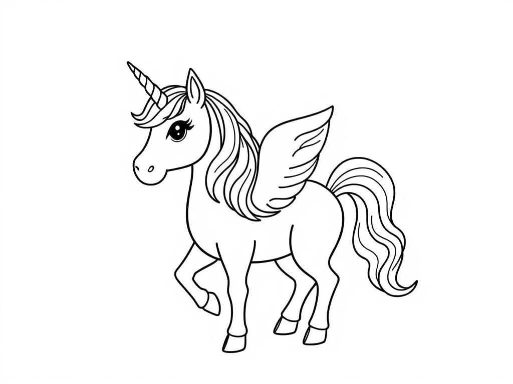 Preview of Unicorn Coloring Page