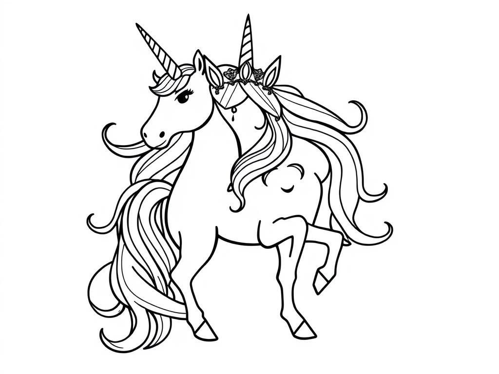 Unicorn Friends Coloring Page