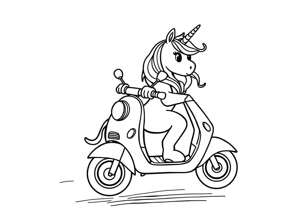 Preview of unicorn riding a scooter