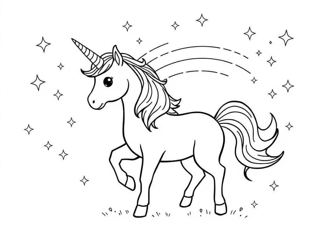 Unicorn Coloring Page for Kids