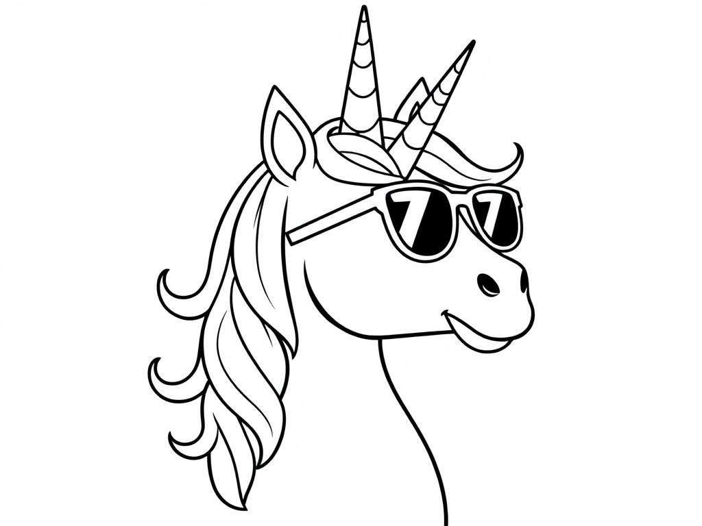 Unicorn Coloring Page: A Cool Twist on a Classic Character
