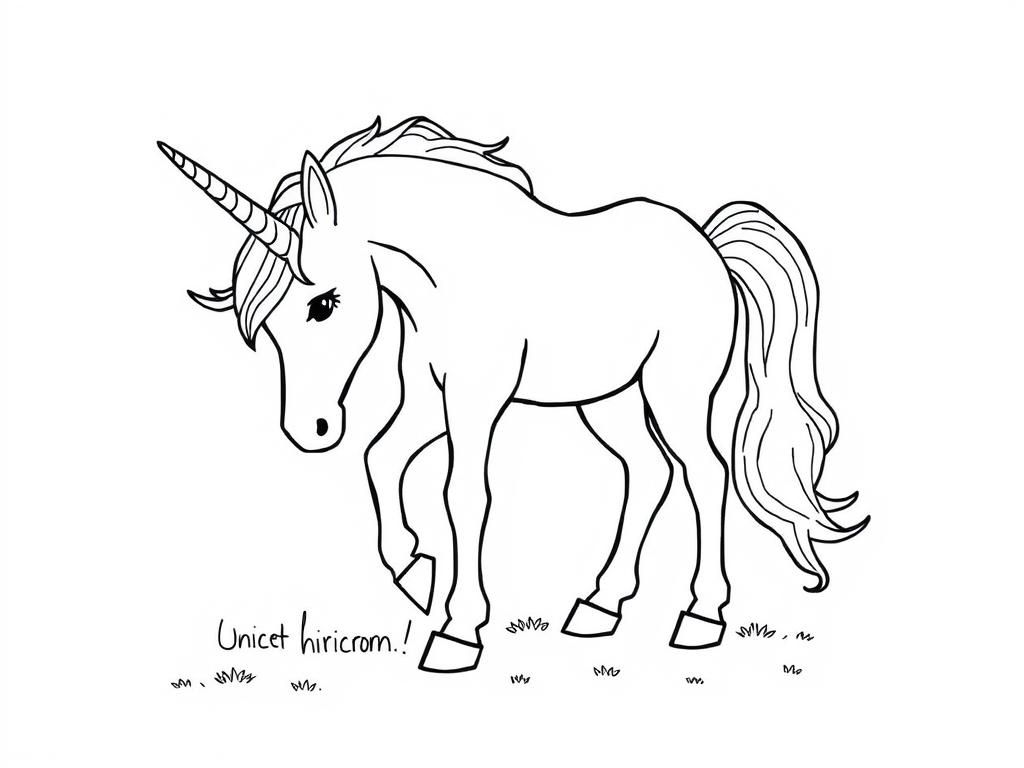 Unicorn Coloring Page for Kids