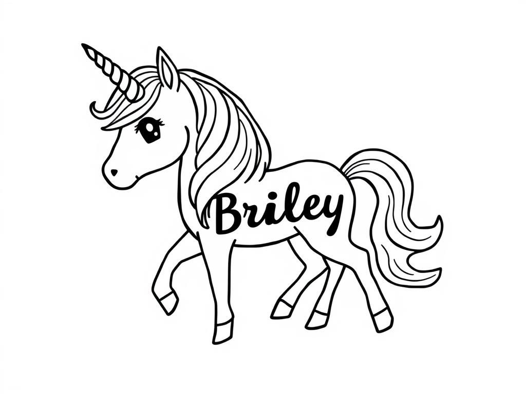 Unicorn Coloring Page for Kids
