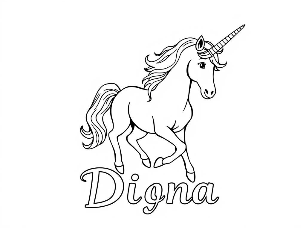 Preview of Unicorn with Diana text