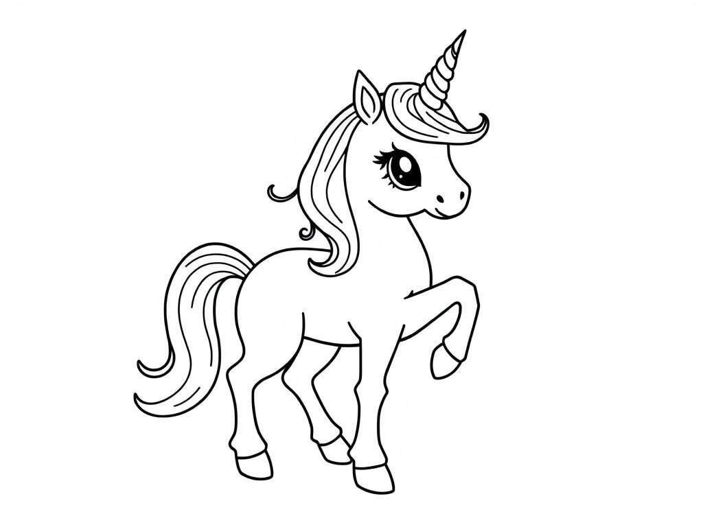 Coloring Page of a Unicorn