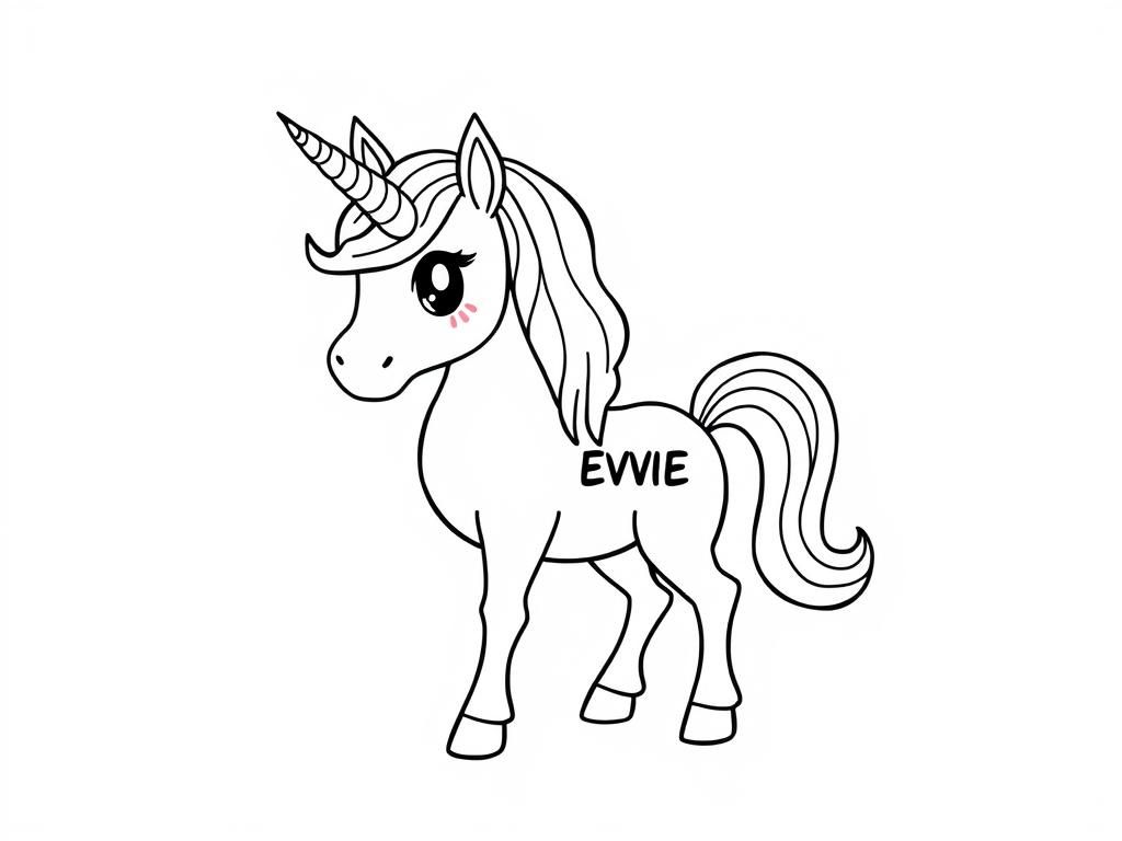 Coloring Page for Kids: Unicorn Design