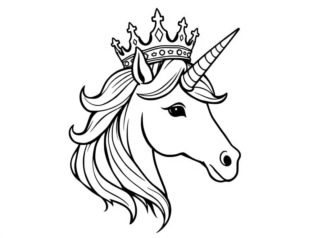 Unicorn Crown Coloring Page