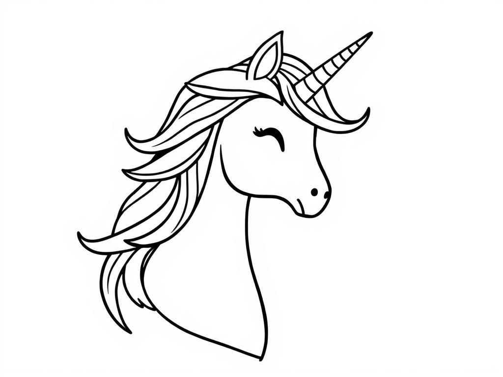 Unicorn Head Coloring Page