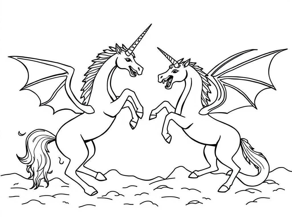 Preview of unicorns fighting dragons