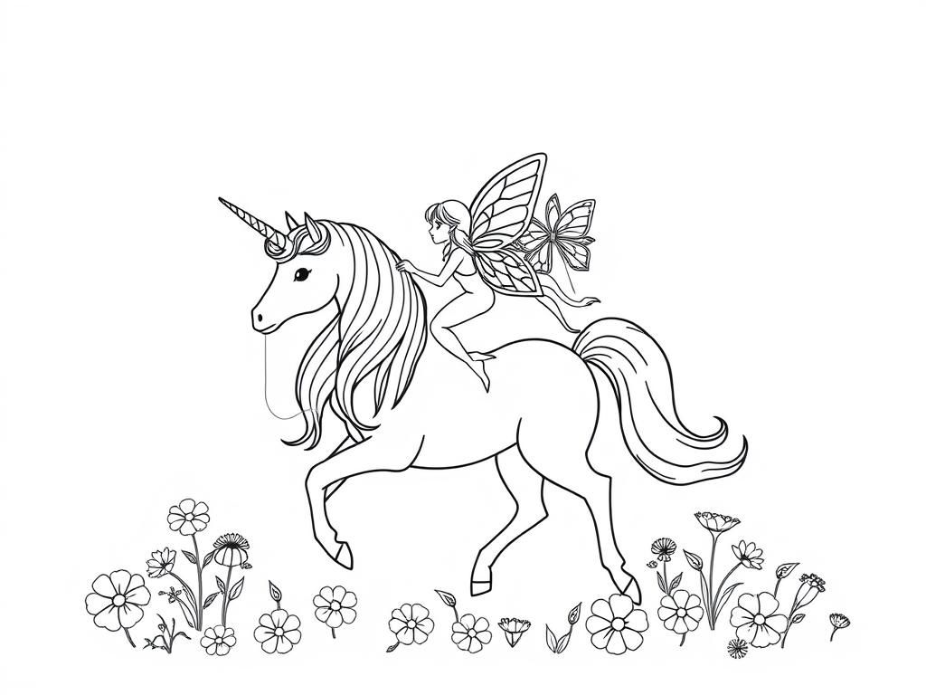 Unicorns Coloring Page