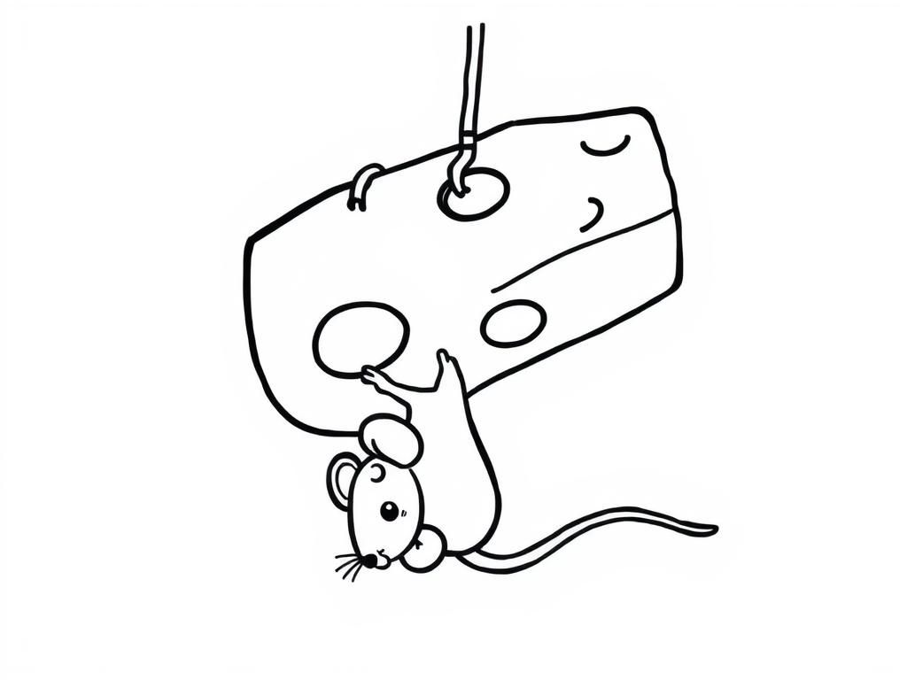 Preview of upside down block of cheese hanging above a mouse