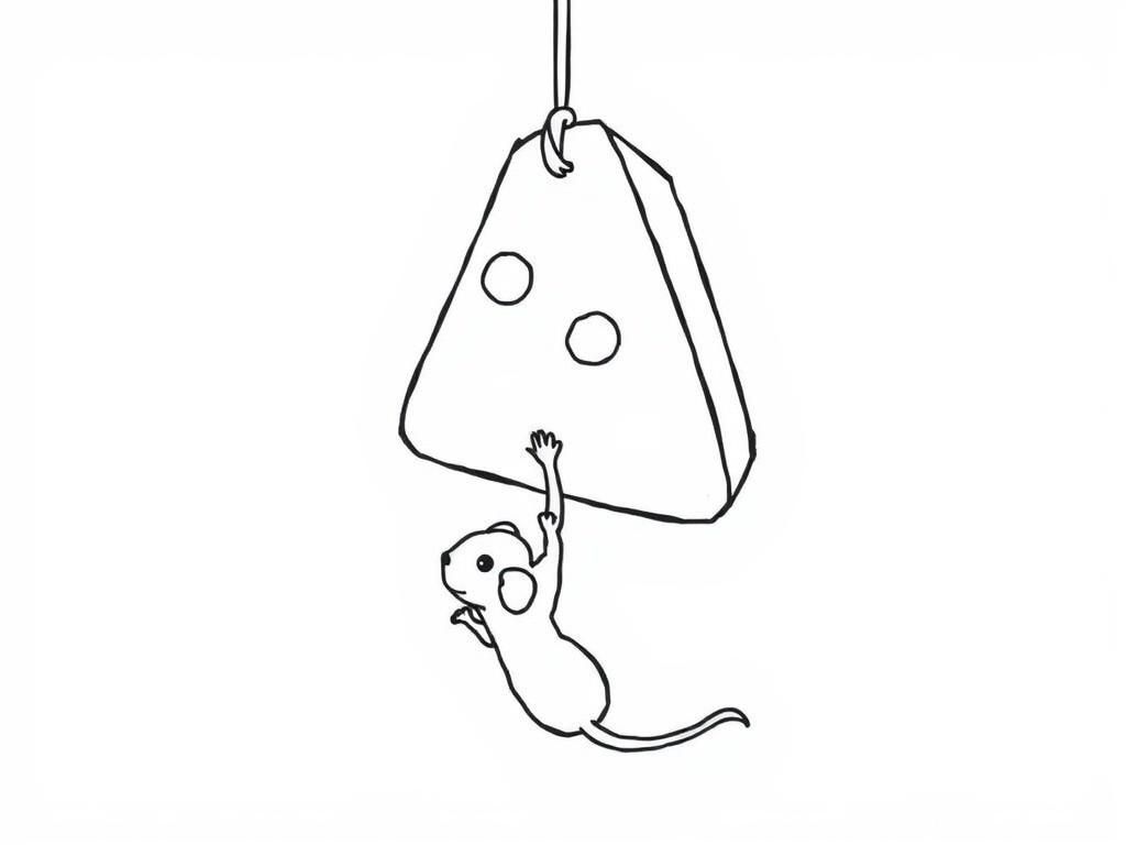 Preview of upside down block of cheese hanging above a mouse