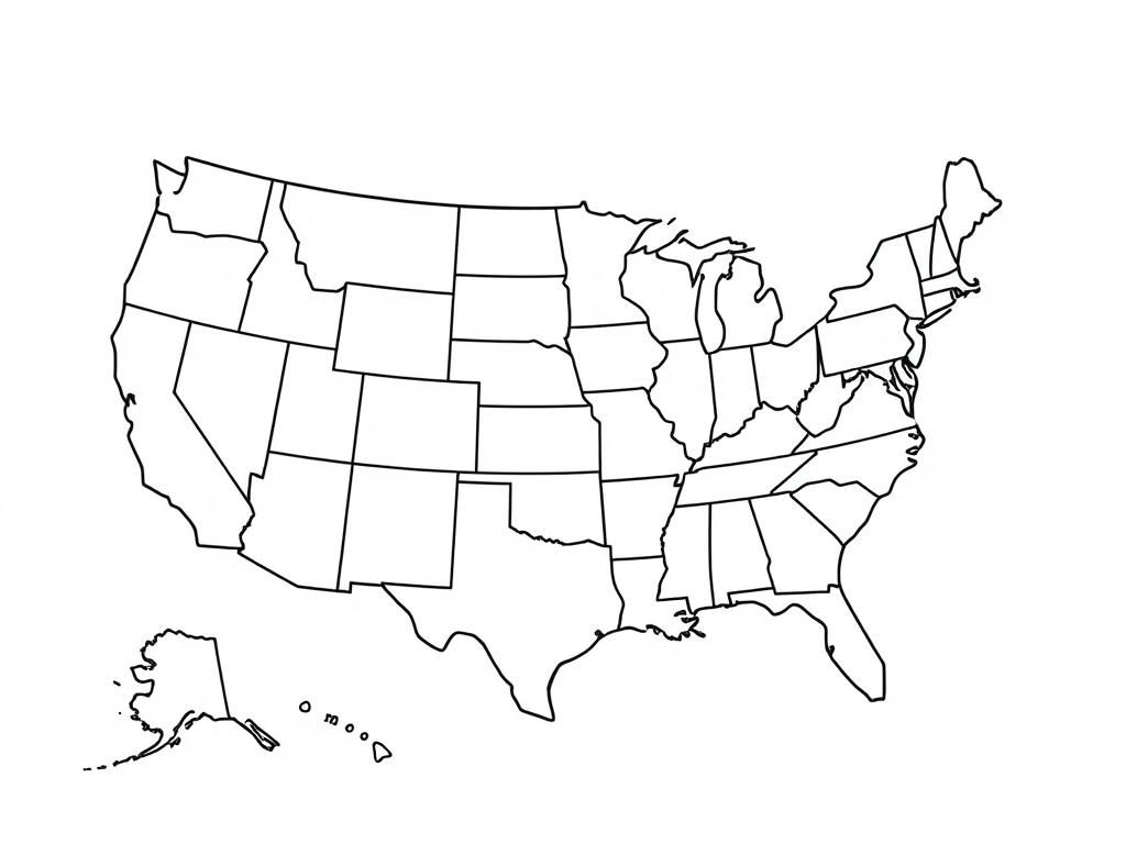 Preview of us map with states labeled