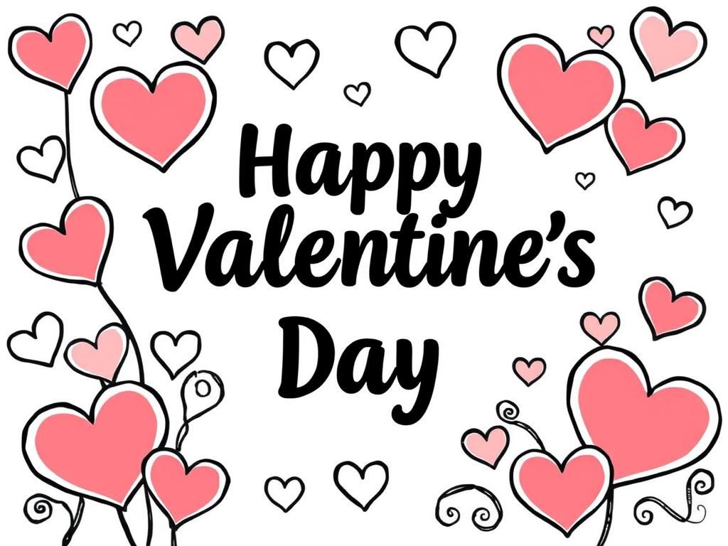 Valentines Day with the text "Valentines Day" - Valentines Day Coloring Page