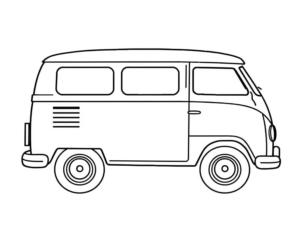 Vintage Van Coloring Page