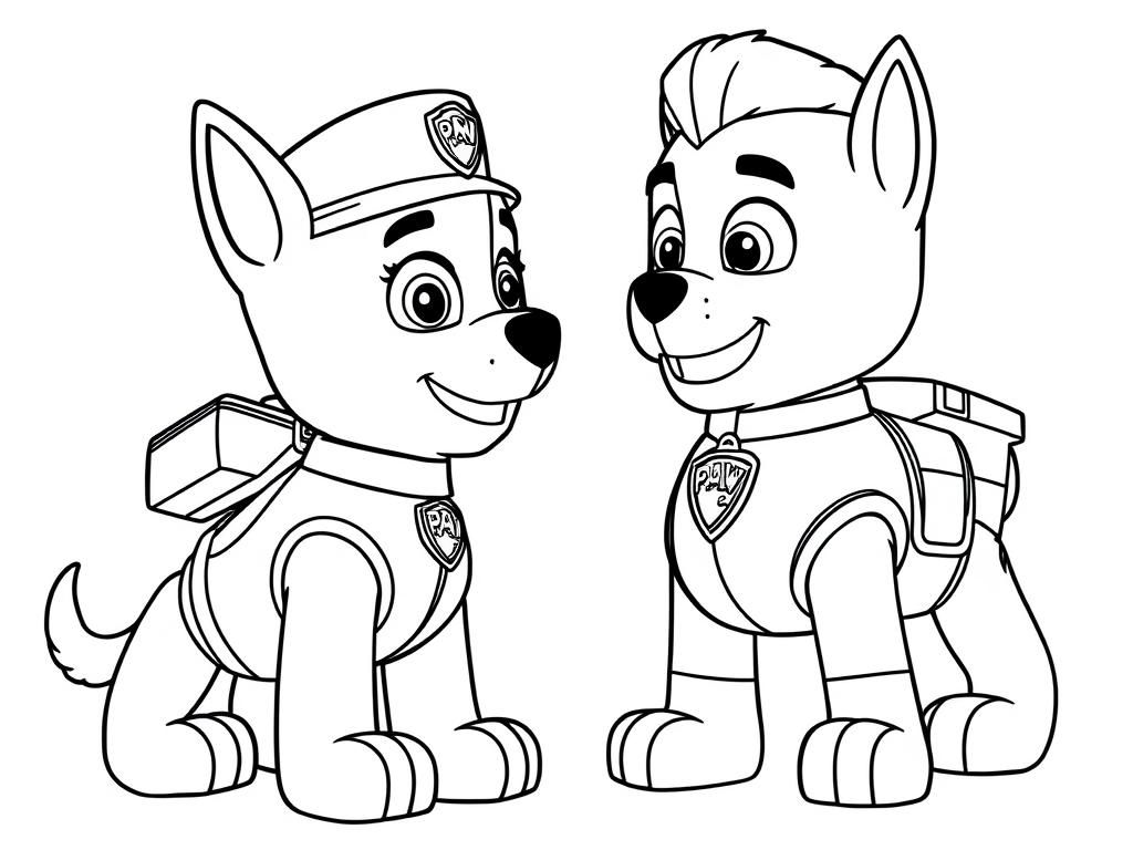 very large paw patrol chase and elon musk human facing each other