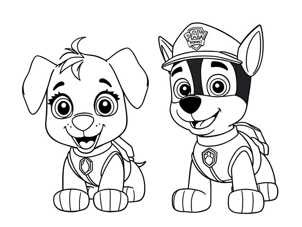 very large paw patrol chase and very small elon musk portrait