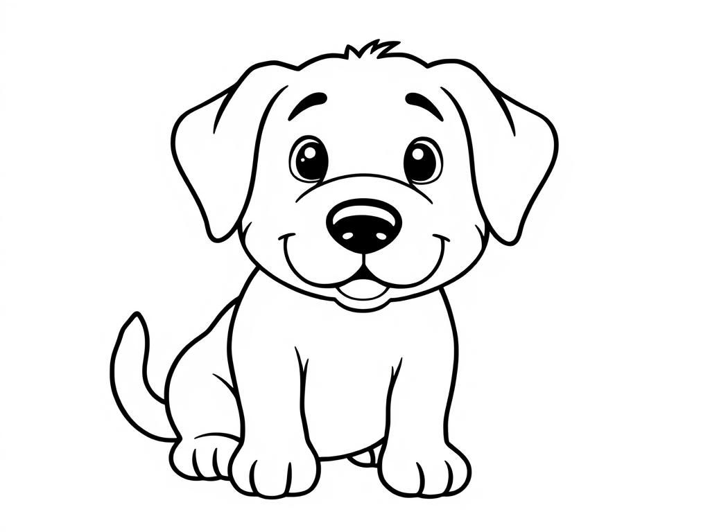 Cute Puppy Coloring Page