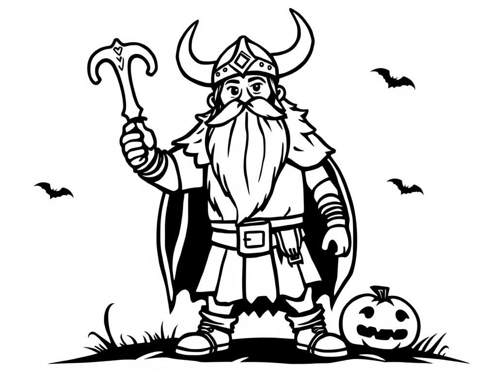 Viking Halloween Coloring Page