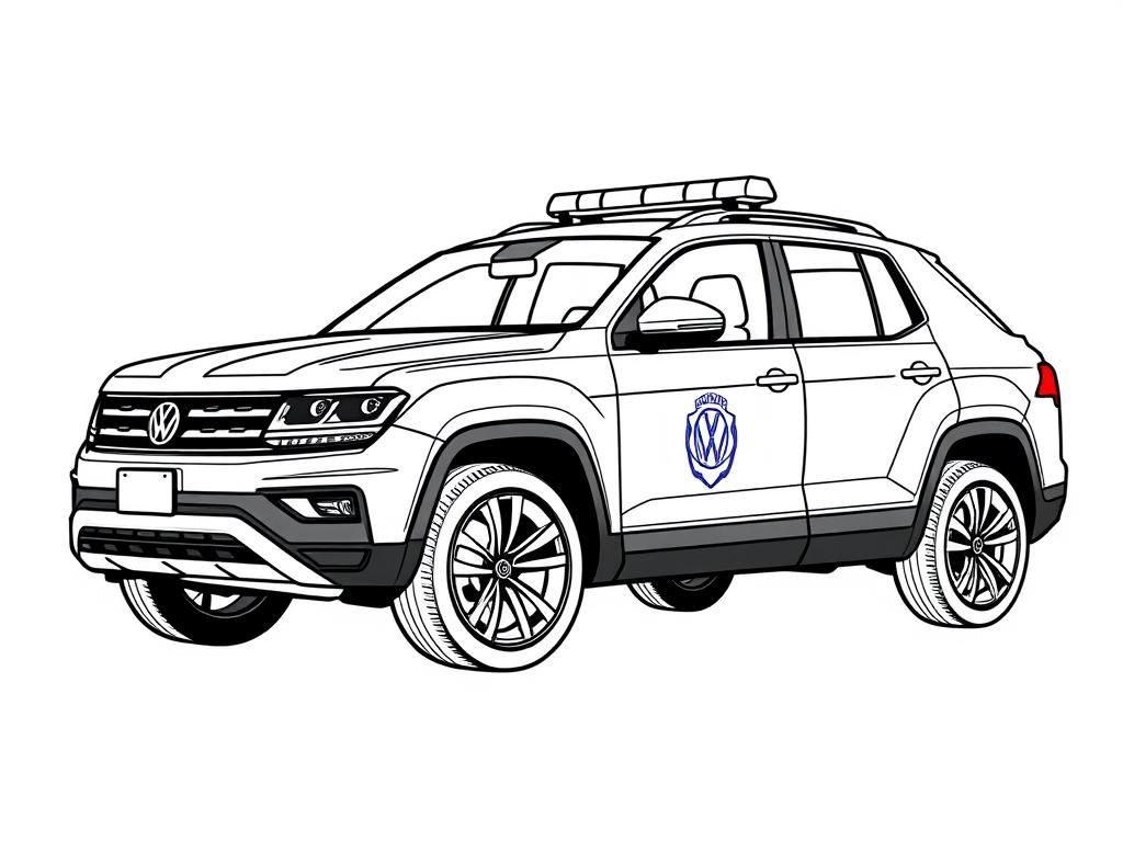 VW Atlas Police SUV Coloring Page