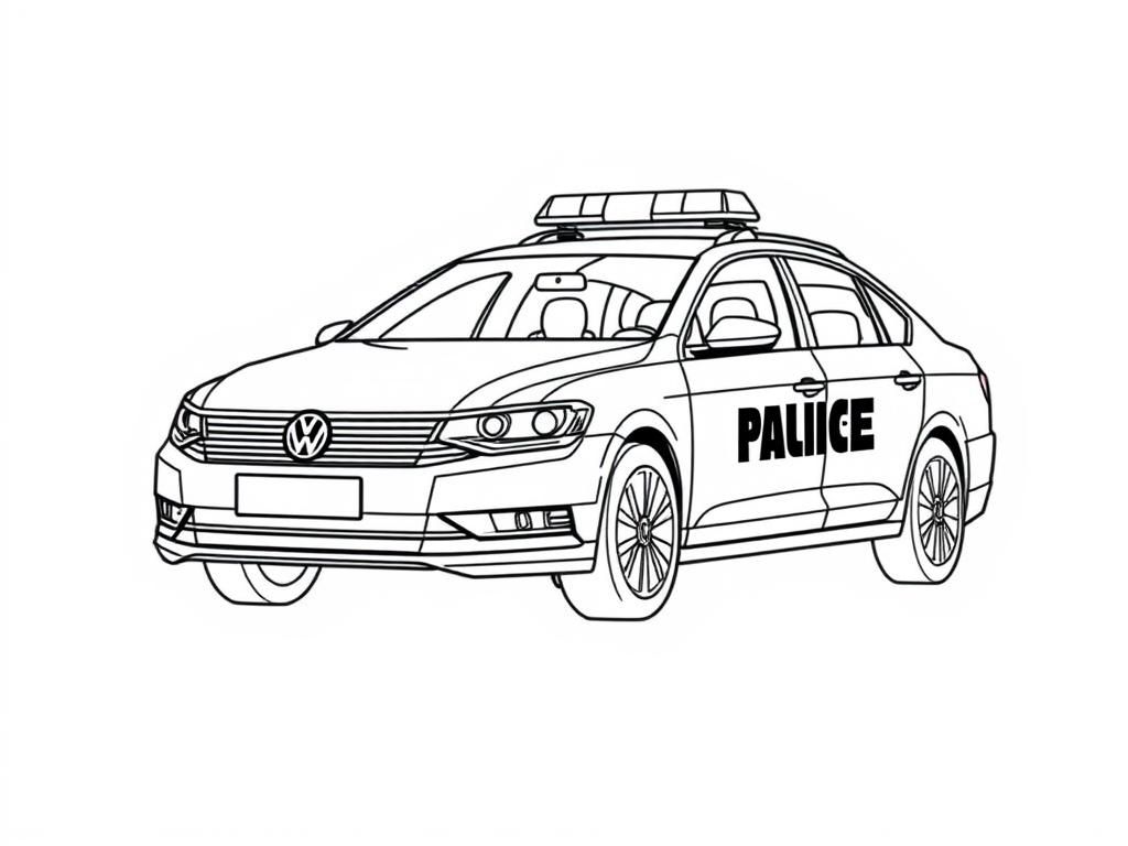 Police Car Coloring Page