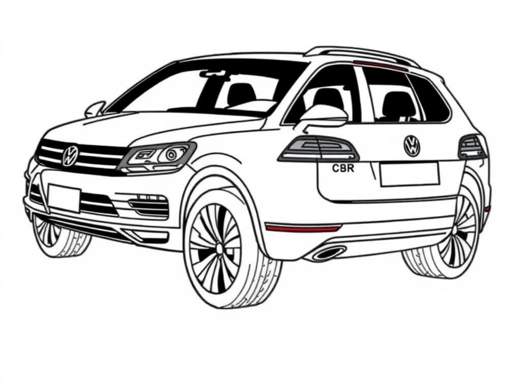 Volkswagen SUV kleurplaat