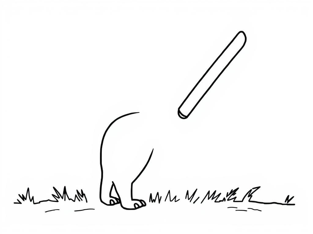 Coloring Page of a Dinosaur Digging in the Ground