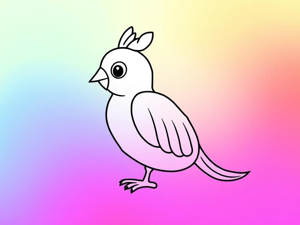 Cartoon Bird Coloring Page