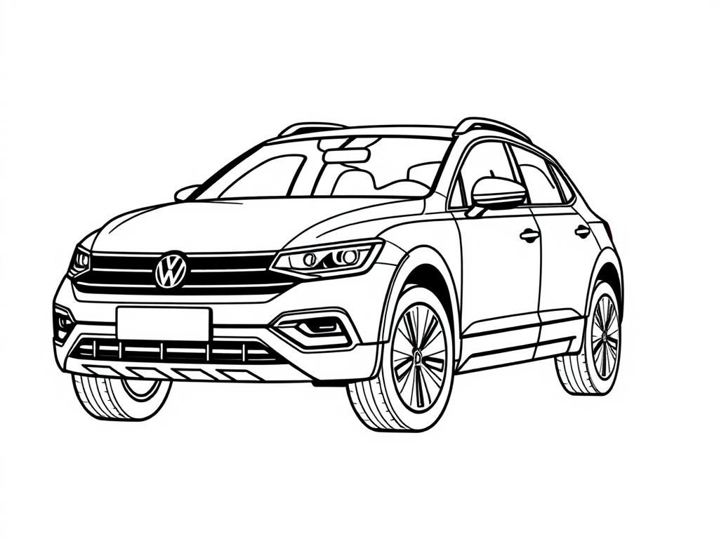 Volkswagen SUV kleurplaat