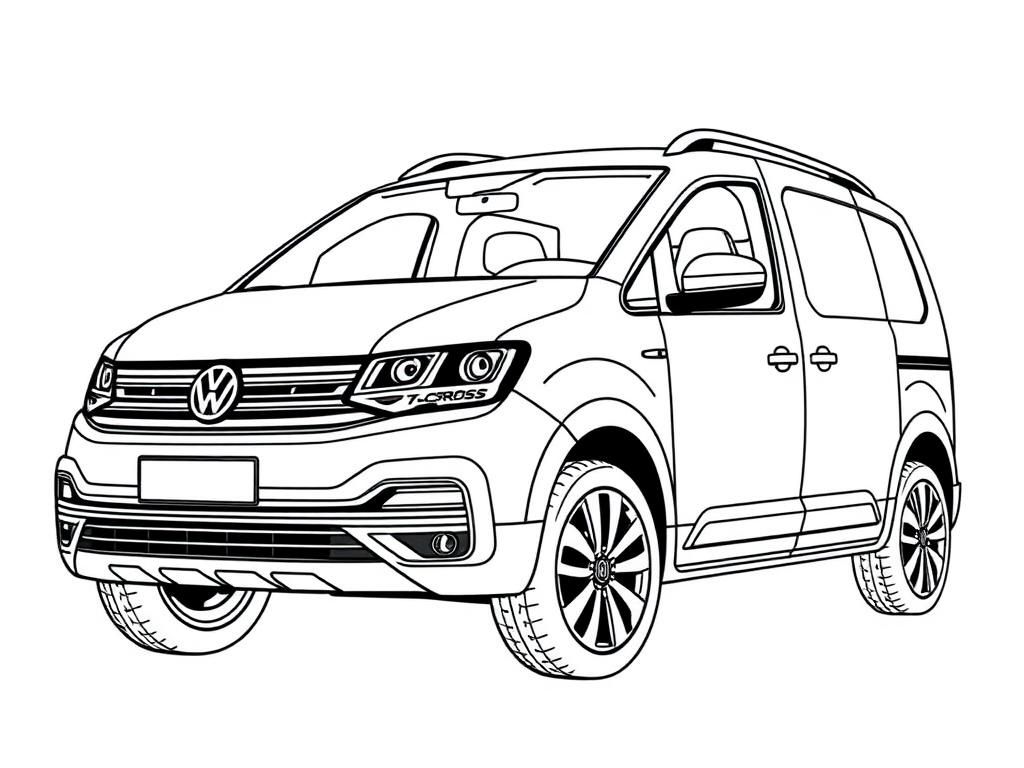 Volkswagen T-Cross SUV kleurplaat
