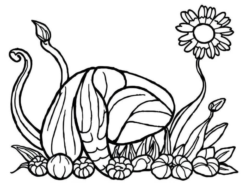 Coloring Page of a Lion in a Garden - Animals Coloring Page