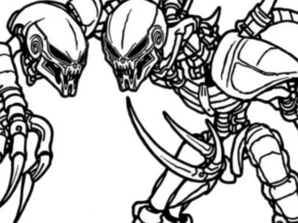 Alien Creatures Coloring Page