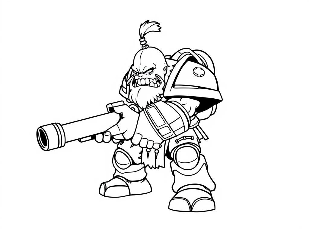 Space Marine Warrior Coloring Page