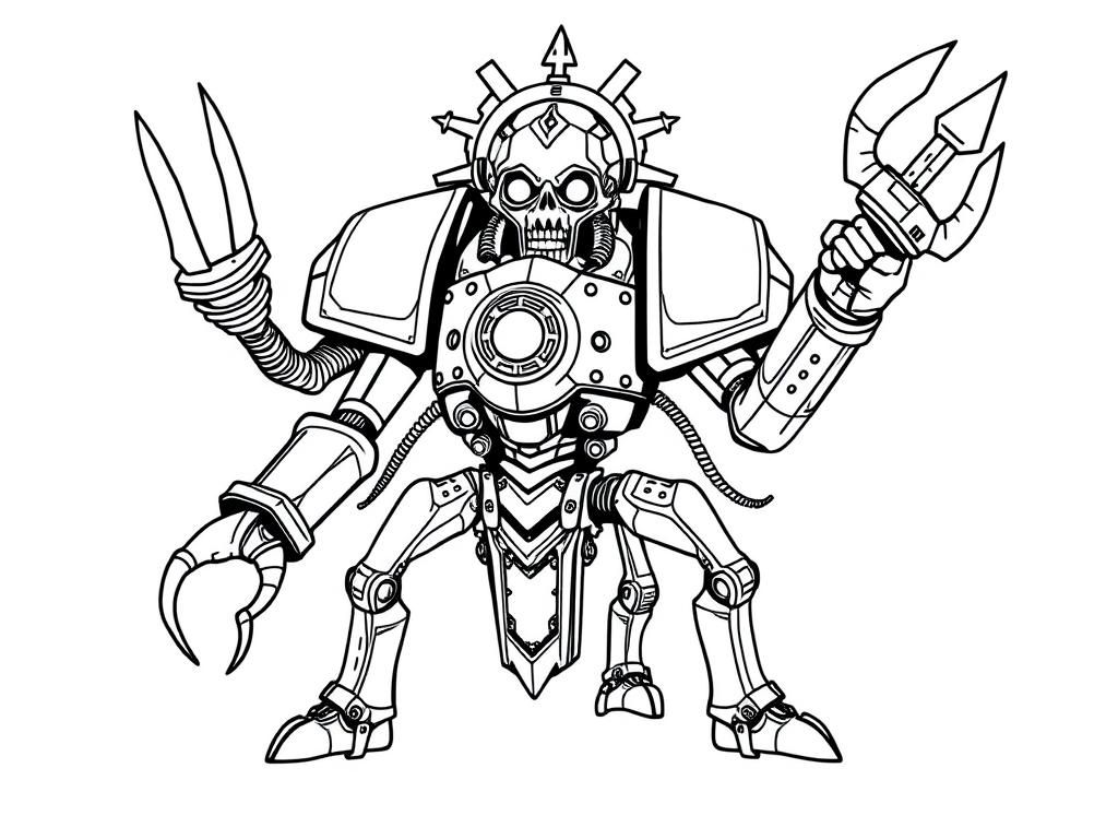 Warhammer 40K: Belisarius cawl - Free Printable Coloring Page