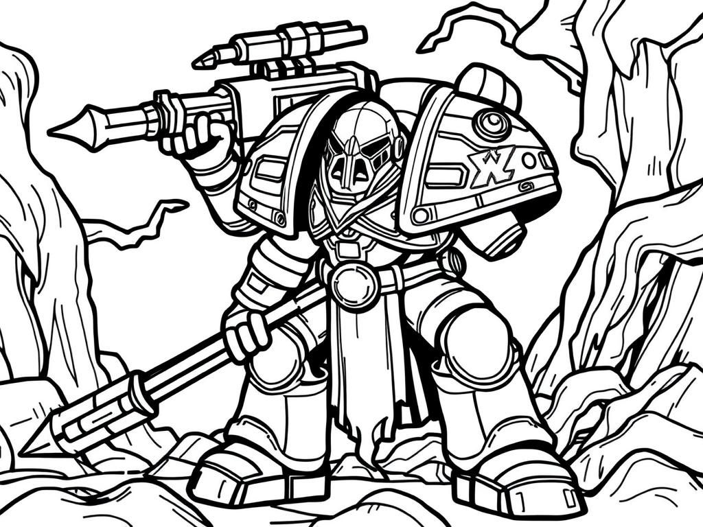 warhammer. 40k - Free Printable Coloring Page